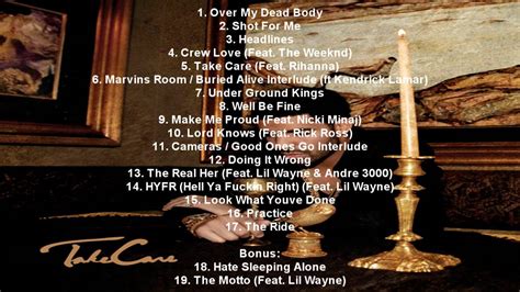 drake rihanna song take care|take care drake tracklist.